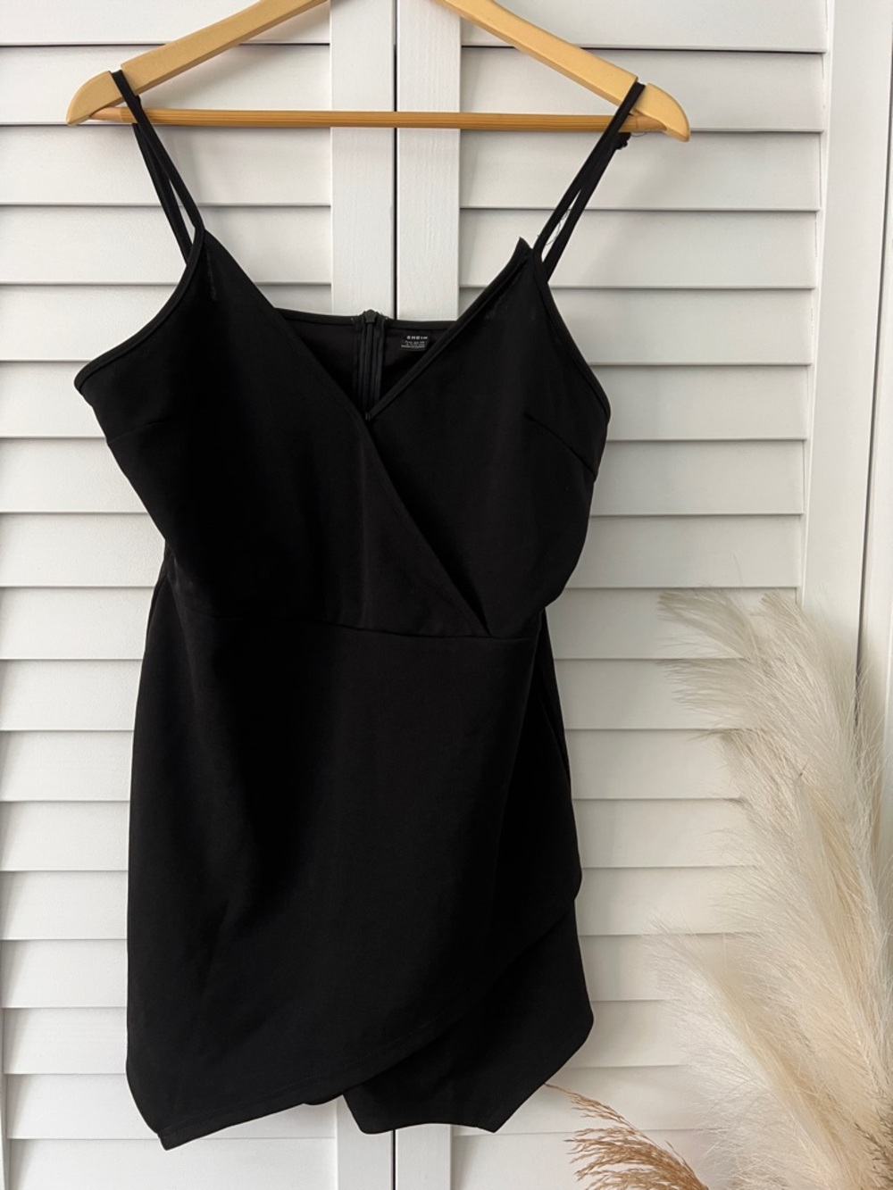 Little Black Wrap Romper - Black